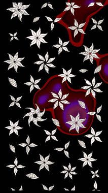 Eskiz Vintage Çiçek Deseni. Raster Kalça dokusu deseni.