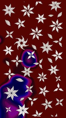 Yumuşak, bahar çiçekli arka plan. Çiçekli karalama şeklinde Raster çiçek deseni. Kırmızı renkte çiçekler.