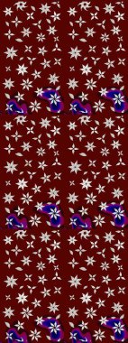 Raster Illustrasyon 'daki Çiçek Deseni' nin son moda çizimi. Güzel kumaş deseni. Renkli Yaz Temalı eskiz kalıbı. Düz Çiçek Elementleri Tasarımı.