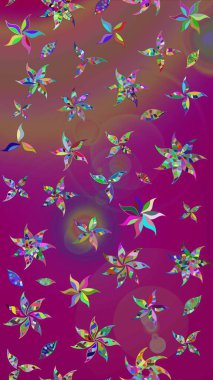 Parlak çiçekli kolaj çiçekleri mor. Çiçek tasarımı için inanılmaz bir kolaj cenneti tarzı. Çiçekli zambaklar eskiz arka planı.