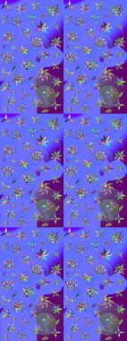 Çiçek arkaplan. Çiçek kompozisyonu. Raster deseni. Küçük çiçekte güzel bir desen var. - Menekşe çiçekleri. Doğa. Çiçek kolajı.