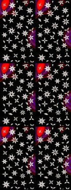 Çiçek deseni. Renkli Bahar Teması eskiz kalıbı. Raster güzel kumaş deseni çiziyor. Düz Çiçek Elementleri Tasarımı.