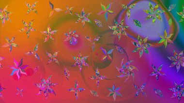 Suluboya resim taklit Raster çizimi. Turuncu renkler. El çizimi, soyut ve süslü elementler. Klasik çiçekler. Yaz çiçekleri teması.