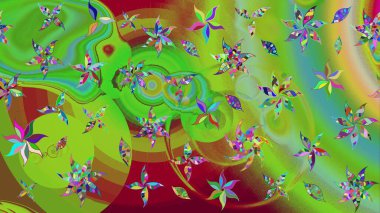 Küçük çiçekteki sevimli çiçek deseni. Raster illüstrasyonu. Çizim.