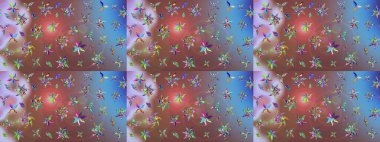 Çiçekli güzel suluboya desen. Kahverengi renklerde. Raster illüstrasyonu.