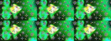 Küçük çiçekteki sevimli çiçek deseni. Yeşil renkte çiçekler.