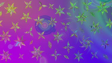 Renkli Bahar Teması eskiz kalıbı. Çiçekli çizim şekli. Mor renkli çiçekler. Düz Çiçek Elementleri Tasarımı.