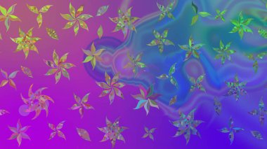 Mor renkli şirin çiçek deseni. Düz Çiçek Elementleri Tasarımı. Raster Modaya uygun kumaş deseni. Renkli Bahar Teması çizim şablonu.