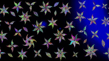 Düz Çiçek Elementleri Tasarımı. Renkli Yaz Temalı eskiz kalıbı. Çiçekli eskiz çizimi. Siyah renkte çiçekler.