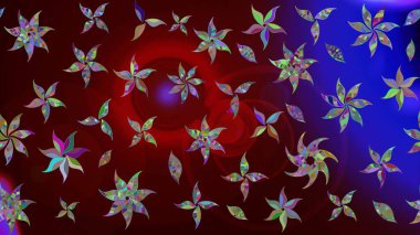 Çiçekli karalama şeklinde Raster çiçek deseni. Kahverengi renkli çiçekler. Nazikçe, güzel çiçek arkaplanı..