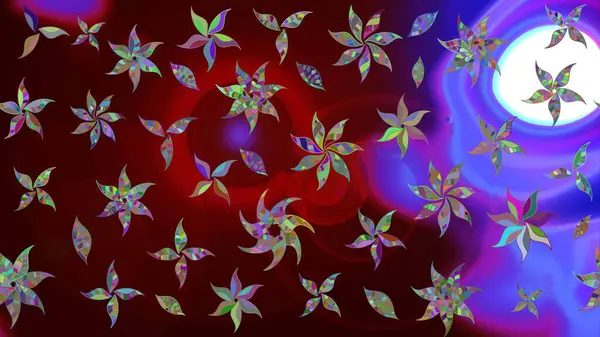 Raster illüstrasyonu. Kahverengi renkte zarif çiçekli suluboya. Düz Çiçek Elementleri Tasarımı. Renkli Bahar Teması çizim şablonu.