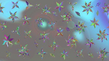 Vadinin gri renkli çiçekleri. Raster çiçek desenleri çiziyor..