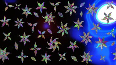 Siyah renkli çiçekler. Yumuşak, yaz çiçekli arka plan. Raster çiçek desenli ve çiçekli..