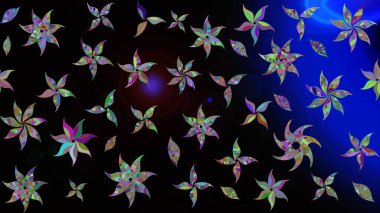 Siyah renkli çiçekler. Yumuşak, bahar çiçekli arka plan. Raster çiçek desenli ve çiçekli..