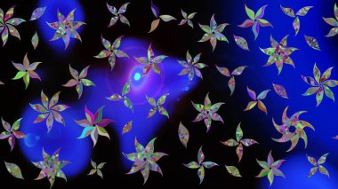 Renkli Bahar Teması eskiz kalıbı. Düz Çiçek Elementleri Tasarımı. Raster illüstrasyonu. Şirin çiçek elementleri. Çizim deseni Modaya uygun kumaş deseni.