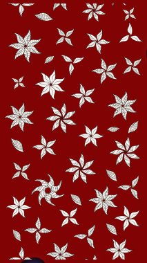 Sevimli çiçek raster deseni. Renkli Bahar Teması eskiz kalıbı. Kırmızı renkte çiçekler. Düz Çiçek Elementleri Tasarımı.