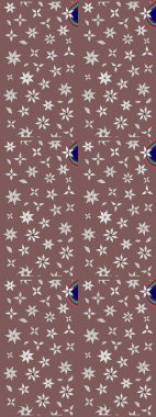 Kahverengi renkli çiçekler. Renkli Bahar temalı eskiz kalıbı. Çiçekli çiçek deseni, suluboya. Düz Çiçek Elementleri Tasarım Raster illüstrasyonu.