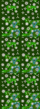 Üst manzara, yumuşak yeşil renk tarzı. Manzaralı çiçek deseni. Çiçek kompozisyonu, el boyası, hassas şablon. Sevgililer günü ve tebrik kartı konsepti için şık bir davet.