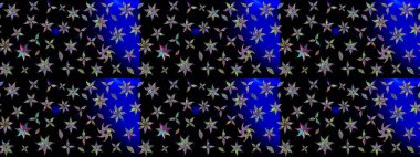 Siyah renkli çiçekler. Çiçek süslemeli çizim deseni. Raster illüstrasyonu.