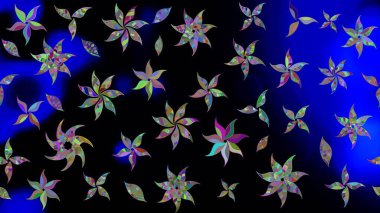 Küçük bir çiçekte eskiz deseni. Raster illüstrasyonu. Güzel kumaş deseni. Güzel çiçek arkaplanı..