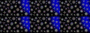 Renkli Bahar Teması eskiz kalıbı. Düz Çiçek Elementleri Tasarımı. Siyah renkli çiçekler. Raster illüstrasyonunda çiçek deseni çizimi.