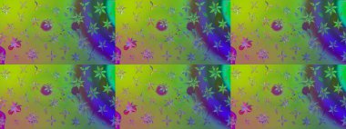 Küçük çiçekteki sevimli çiçek deseni. Yeşil renkte çiçekler.