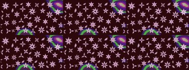 Renkli Bahar Teması eskiz kalıbı. Düz Çiçek Elementleri Tasarımı. Çiçek deseni. Raster çizimi. Güzel kumaş deseni..