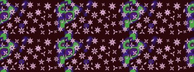 Modern, kahverengi raster arka plan duvar kâğıdı illüstrasyonu, klasik çizgili, desenli desenli çiçekler, çiçekli süsler. Çiçekli el çizimi çizimi deseni.