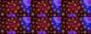 Renkli Bahar Teması eskiz kalıbı. Kahverengi renkli çiçekler. Raster illüstrasyonundaki çiçek desenli çizim. Düz Çiçek Elementleri Tasarımı.