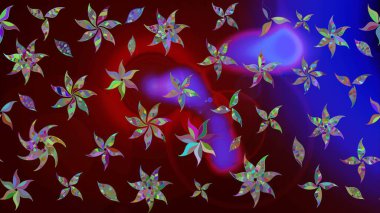 Suluboya resim taklit Raster çizimi. Kahverengi renkli. Yaz çiçekleri teması. El çizimi, soyut ve süslü elementler. Klasik çiçekler..