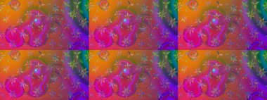 Moda arka planında parlak buketler. Eski usul küçük çiçekli şirin bir eskiz deseni. Raster illüstrasyonu. Kumaş, duvar kâğıdı ve kağıda yazdırmak için gelişen arkaplan.