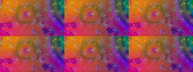 Çiçekli karalama şeklinde Raster çiçek deseni. Kahverengi renkli çiçekler. Yumuşak, bahar çiçekli arka plan.