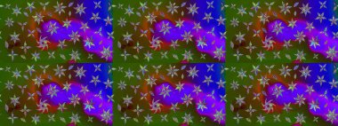 Tekrarlayan çiçek arkaplanı, zarif yeşil çiçek duvar kağıdı. Yeşil renkler üzerine çiçek desenli çizimler, el yapımı papatyalar, papatyalar..