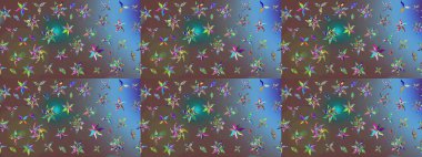 Çiçekli çizim şekli. Renkli Bahar Teması eskiz kalıbı. Kahverengi renkli çiçekler. Düz Çiçek Elementleri Tasarımı.