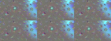 Düz Çiçek Elementleri Tasarımı. Çiçek desenli çizim. Asya tekstil tarzında. Güzel kumaş deseni. Raster illüstrasyonu. Renkli Bahar Teması çizim şablonu.