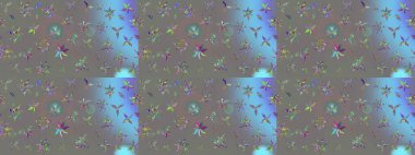 Tekstil için figür. Şirin, zarif çiçekler Raster illüstrasyonu. Davetiye ve kartpostal tasarımı için dekoratif çiçek unsurları. Poster ya da kapak için arka plan. Yapraklı çizim deseni.