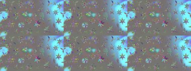 Kabile sanatı boho baskısı, klasik çiçek arkaplanı. Arkaplan dokusu, duvar kağıdı, çiçek temalı gri renkler. Soyut etnik raster çizim kalıbı.