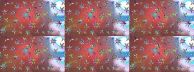 Kahverengi renkli çiçekler. Raster illüstrasyonu. El çizimi çiçekli soyut çizim deseni.