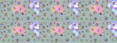 Zarif, parlak ve gri çiçek desenli tasarım. Raster. Sabıka baskıları, bebek kıyafetleri, duvar kâğıtları, paket kutuları vb..