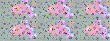 Çiçekli karalama şeklinde Raster çiçek deseni. Gri renkli çiçekler. Nazikçe, güzel çiçek arkaplanı..