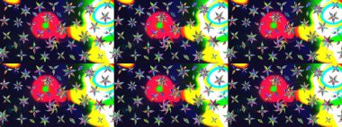 Çiçek desenli eskiz. Gri renkli çiçekler. Tişört baskısı için çiçek boyama rasteriName.