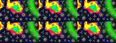 Raster illüstrasyonu. Gri renkli güzel bir tekstil. Suluboya çiçekli çiçek deseni.