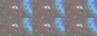 Raster resim. Güzel kumaş deseni. Doodle çiçekler ve dalları, otlar ve çiçekler. Elle çizilmiş.