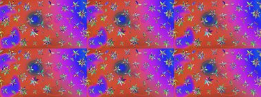 Pembe renkte güzel çiçekli eskiz deseni, suluboya çiçek deseni, duvar kağıdı, kart ya da kumaş için fayanslı. Raster..