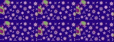 Hediye ambalaj kağıdı, tebrik kartları, posterler ve pankart tasarımı. Mavi renkli çiçekler. Raster düz çiçek çizim deseni.