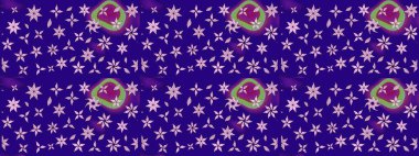 Renkli çizim kalıbı. Raster illüstrasyonu. Çiçek arkaplan. Çiçek duvar kâğıdı. Mavi renkte şirin tekstil.