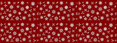 Kırmızı renklerde Asya tekstili. Raster illüstrasyonu. Suluboya çiçekli çiçek deseni.