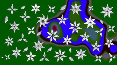 Raster illüstrasyonu. Çiçekli, yapraklı, çiçek desenli eskiz. El çizimi.