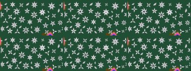 Raster illüstrasyonundaki çiçek desenli çizim. Suluboya tarzında yeşil renkte çiçekler.