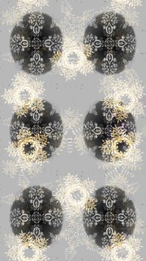 Gri, nötr ve bej renkli kar tanesi süsü. Kar tanesi süsü Raster illüstrasyonu. Kar taneleri izole edildi. Güzel süs eşyası..